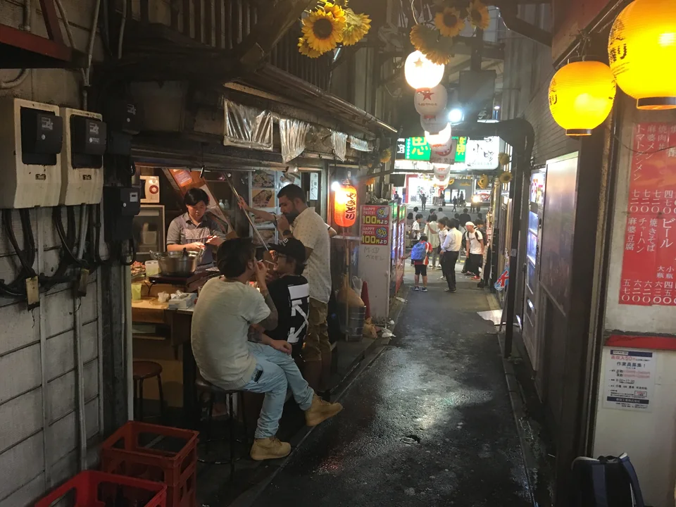 Lanterns and small restaurants in Omoide Yokocho, Shinjuku